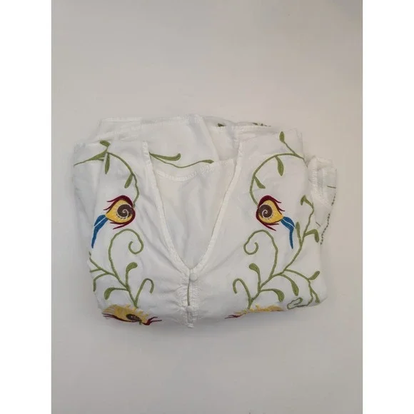 Jastie 2022 Floral Embroidered Maxi V-Neck L/S Tassel Boho Dress Women's Size S - Picture 5 of 10